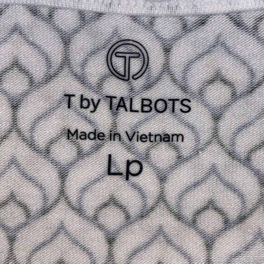 Talbots Cross Back‎ Tunic Outline Scallop Size LP NWT White & Blue - Picture 5 of 7